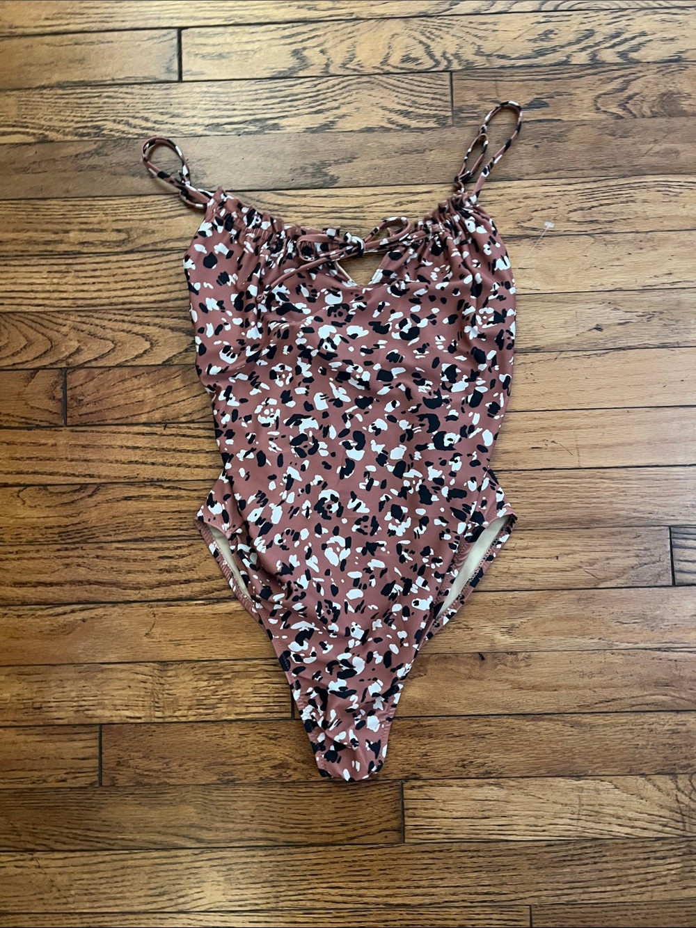 Old Navy Rust Leopard-Print One-Piece Swimsuit